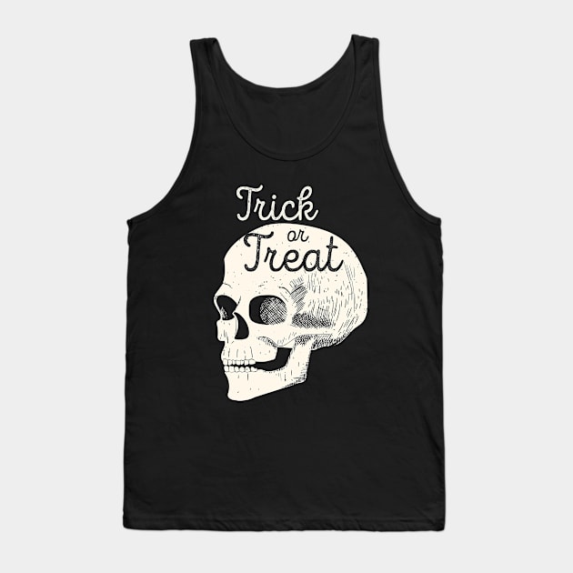 Halloween Skull Trick or Treat (White) [HT] Tank Top by HalloweenTown